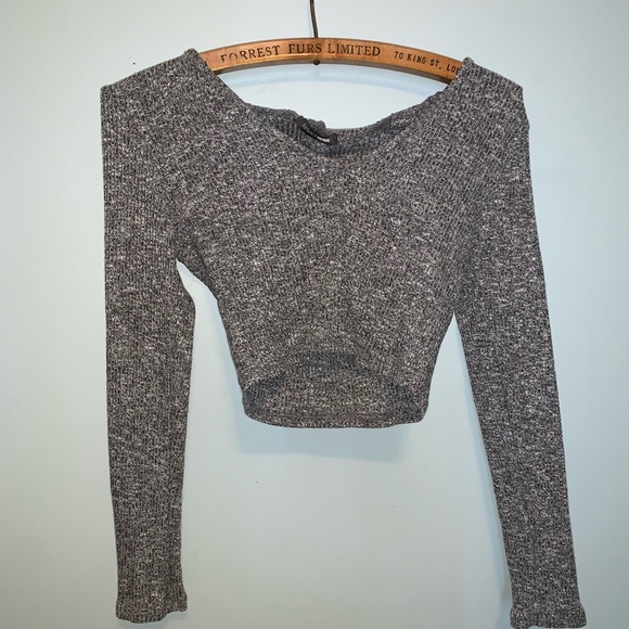 Knit cropped hoodie - Picture 1 of 2